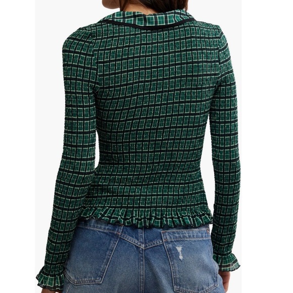 Free People Caught A Feeling Smocked
Button-Up Top Green - Picture 2 of 12